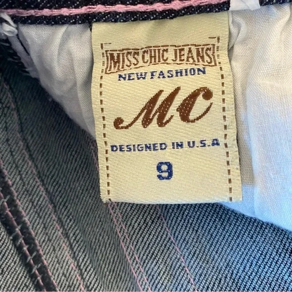 Miss Chic Jeans Rhinestone Straight Leg Jeans Size 9 - Picture 4 of 8